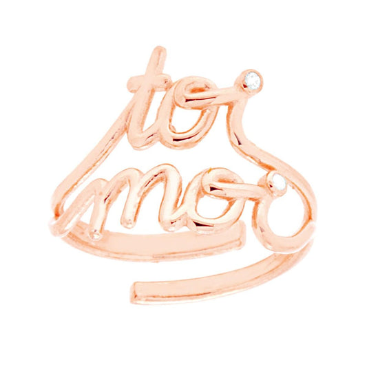 Ring aus Draht Amore Toi Moi mit weißen Zirkonen, 925er Silber, rosé galvanisiert. - MeinSchmuckShop