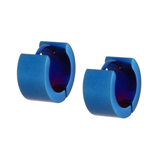 14 mm blaue Hoop-Ohrhänger aus Edelstahl - MeinSchmuckShop