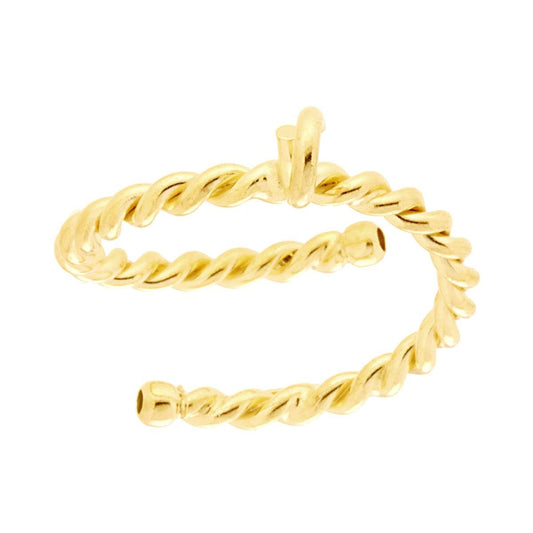 Halbfabrikat-Ring Draht Torchon mit Anhängeröse aus 925er Silber Goldgalvanik - MeinSchmuckShop