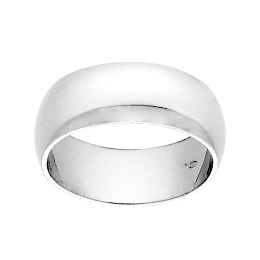 Ring Fede Klassisch Bombiert Glänzend, 7,2 mm, aus 925er Silber, Rhodiumbeschichtung - MeinSchmuckShop
