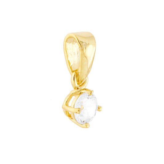 Anhänger Lichtpunkt, 4 Krallen, mit weißem Zirkon, rund Ø 4 mm, in Silber 925, Gold galvanisiert. - MeinSchmuckShop