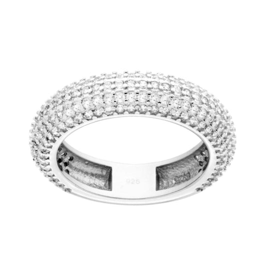 Ringband im Eternity-Stil Veretta mit weißen Cubic Zirconia aus 925er Silber, rhodiniert. - MeinSchmuckShop