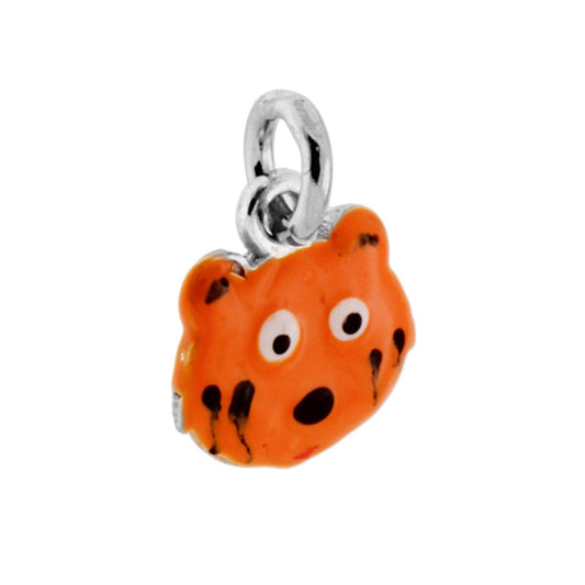 Anhänger Tiger Emaille Orange aus Silber 925 rhodiumbeschichtet - MeinSchmuckShop