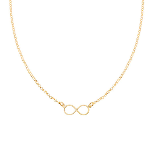 Rolo-Kette mit Diamantierung und Unendlichkeitssymbol aus 925er Silber, vergoldet - MeinSchmuckShop