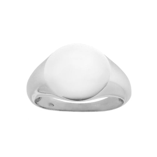 Chevalier-Ring mit ovalem Schild, schlicht, für Gravur, aus Silber 925, Rhodium-Galvanik - MeinSchmuckShop