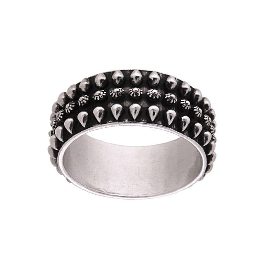 Herrenring, Band, aus Silber 925, galvanisch rhodiniert und brüniert - MeinSchmuckShop