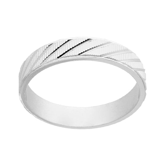 Diamantierter Ring mit Band für Herren aus 925er Silber, galvanisch rhodiniert. - MeinSchmuckShop