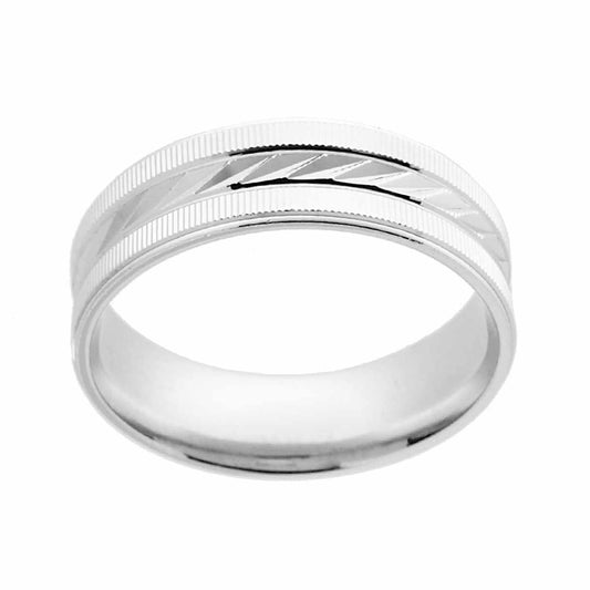 Diamantierter Herrenring aus 925er Silber, rhodiniert - MeinSchmuckShop