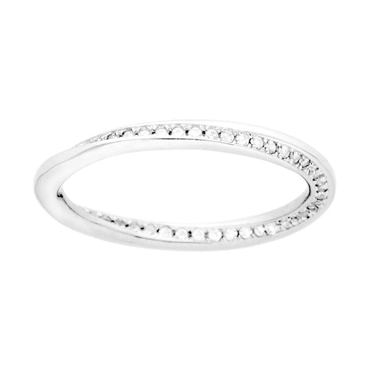 Eternity-Ring Torchon mit weißen Cubic Zirconia, 925er Silber rhodiniert - MeinSchmuckShop