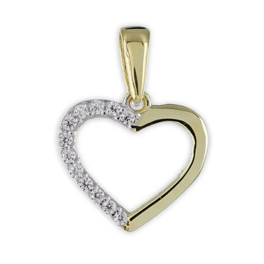 Anhänger Herz 12 Zirkonia - Gold 333/000