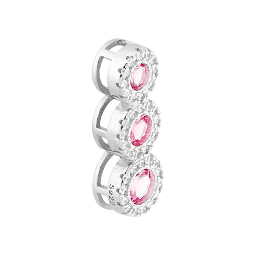 Anhänger Trilogy Rosa, von weißen Zirkonen umrandet, aus 925er Silber, galvanisch rhodiniert - MeinSchmuckShop