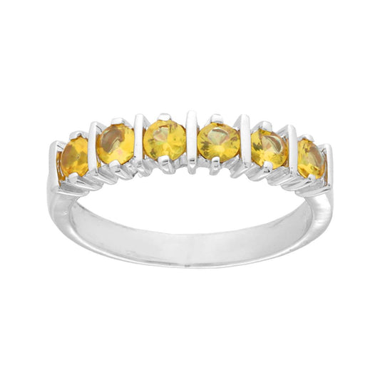 Veretta-Ring mit Citrinquarz-Steinen aus Silber 925, galvanisch rhodiniert - MeinSchmuckShop