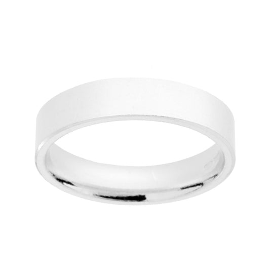 Klassischer Ehering, flach, glänzend, Komfort-Fit, 4,2 mm, Silber 925 - MeinSchmuckShop