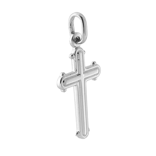 Anhänger Lateinisches Kreuz aus 925er Silber, rhodiniert. - MeinSchmuckShop