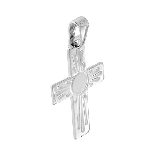 Anhänger Lateinisches Kreuz aus 925er Silber, galvanisch rhodiniert. - MeinSchmuckShop