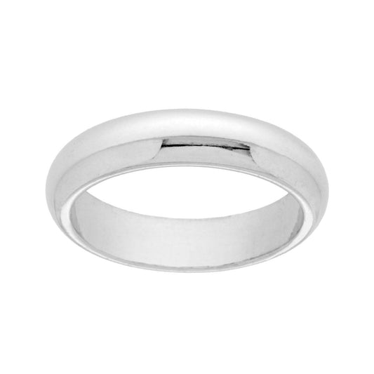 Ehering Klassisch Bombiert Glänzend 4,5 mm in Silber 925 Rhodium-Galvanik - MeinSchmuckShop