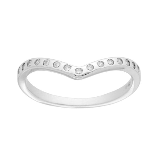 Ring Veretta Diadem mit weißen Cubic Zirconia aus 925er Silber, rhodiniert - MeinSchmuckShop