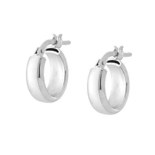 Ohrringe – glatte Kreise Ø12 mm, Drahtquerschnitt oval 4 x 1,6 mm, aus Silber 925, platin galvanisiert - MeinSchmuckShop