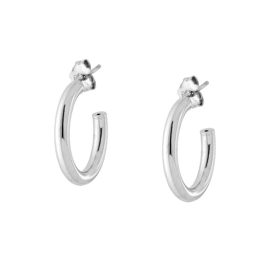 Glatter Ring-Ohrstecker Ø21 mm, Drahtdurchmesser 3 mm, in 925er Silber rhodiniert - MeinSchmuckShop