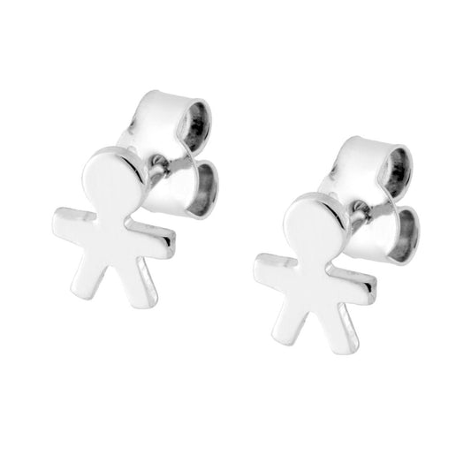 Ohrstecker für Kinder, glatt, 9 mm, Silber 925, rhodiniert (galvanisch) - MeinSchmuckShop