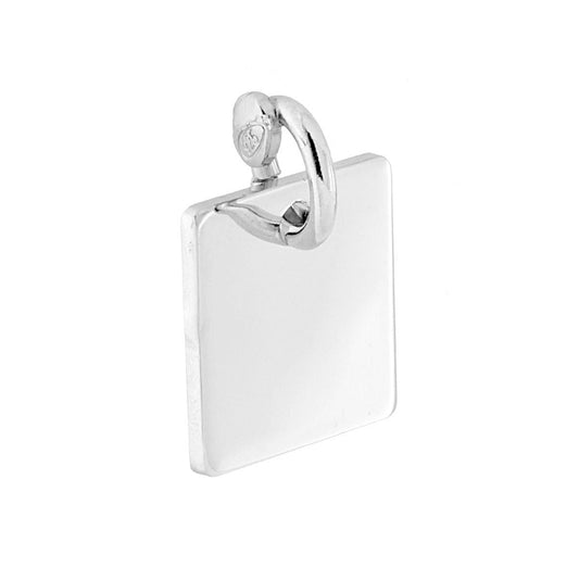 Quadratische Gravur-Plättchen, Anhänger, 11 mm, aus 925er Silber, galvanisch rhodiniert. - MeinSchmuckShop