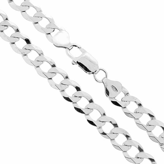 Kette Grumetta Extraflat Diamantata 180 Querschnitt 7,8 mm, Länge 60 cm, in Silber 925 galvanisch rhodiniert - MeinSchmuckShop