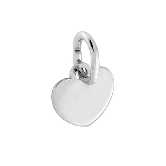 Anhänger Plättchen zum Gravieren, herzförmig, 8 mm, Silber 925 galvanisch rhodiniert. - MeinSchmuckShop