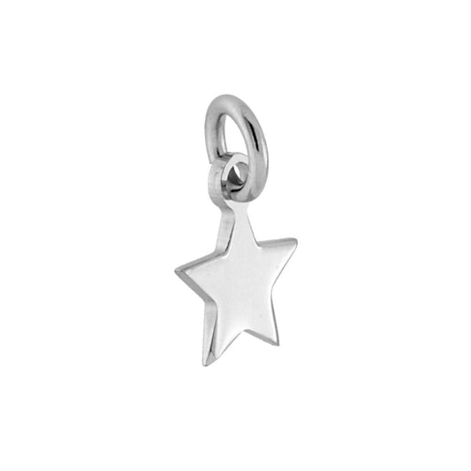 Anhänger Medaillon Stern 7 mm, schlicht aus Silber 925, Rhodium galvanisiert - MeinSchmuckShop