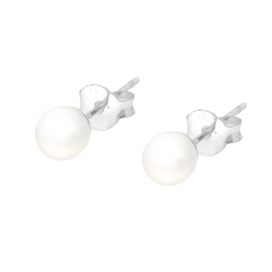 Ohrringe Perla Parigi 4 mm Farbe Weiß in Silber 925 - MeinSchmuckShop