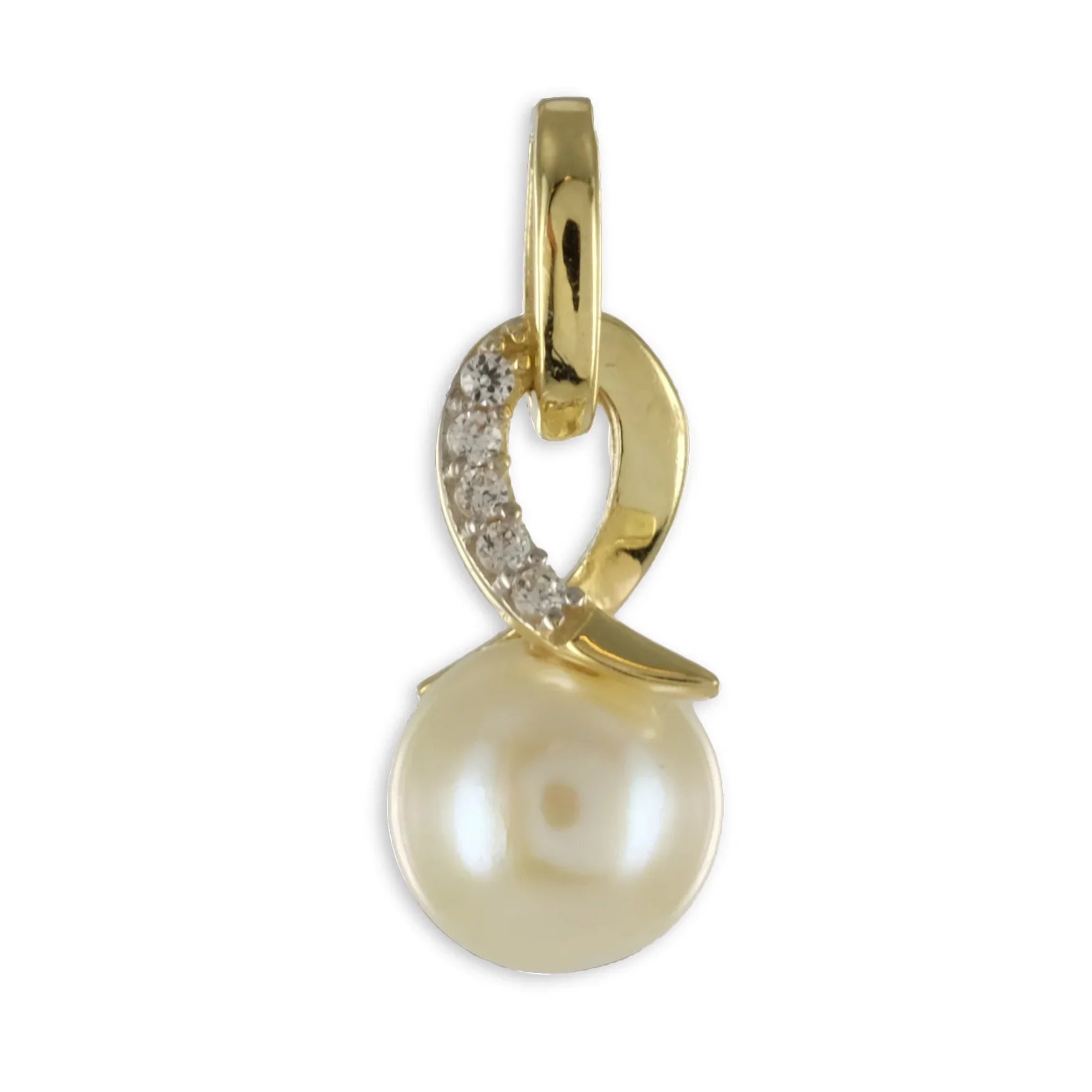 Anhänger mit SWZP und 5 Zirkonia - Gold 333/000 - MeinSchmuckShop