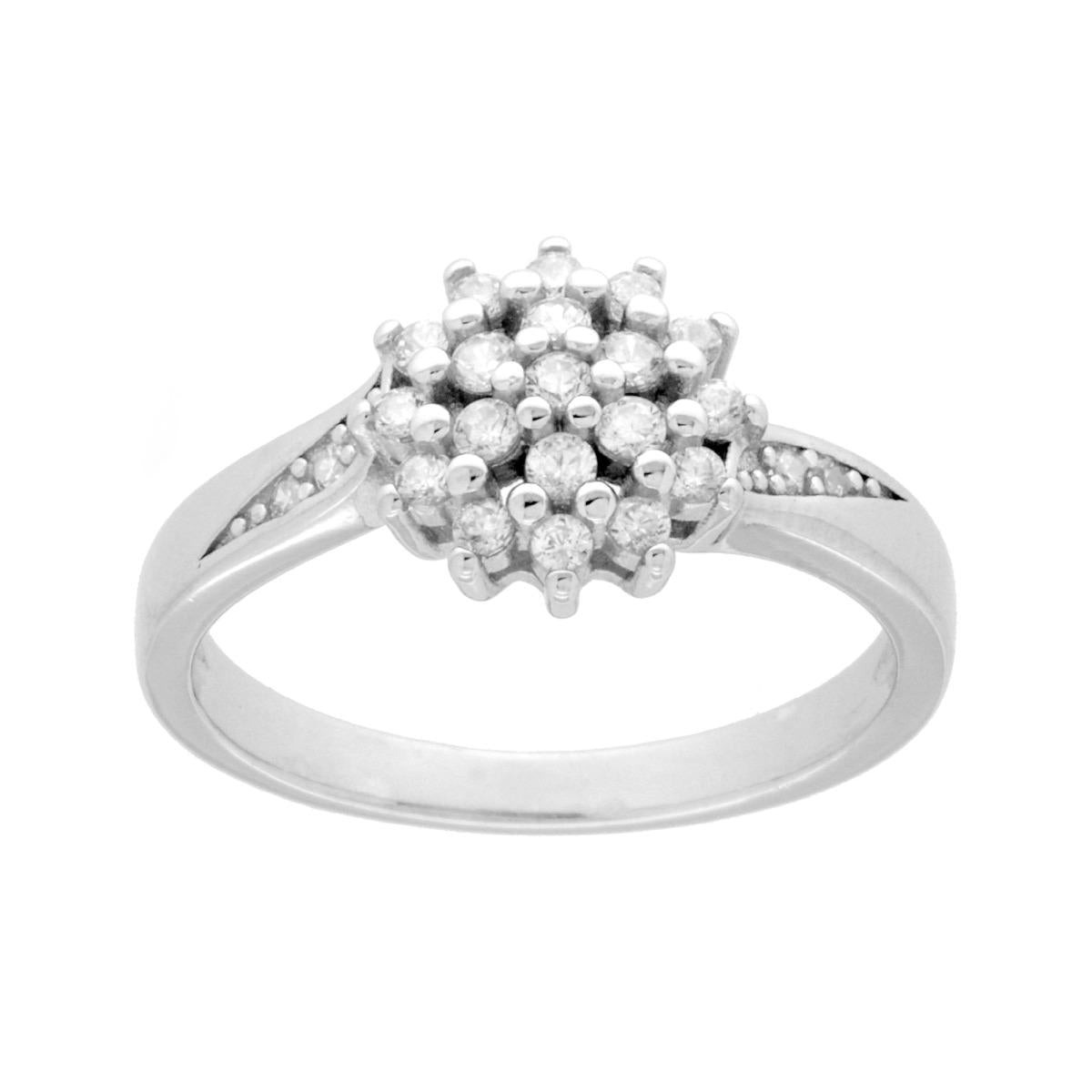 Solitärring mit weißem Cubic-Zirkon, Silber 925, rhodiniert - MeinSchmuckShop
