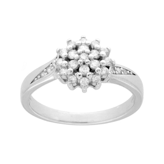 Solitärring mit weißem Cubic-Zirkon, Silber 925, rhodiniert - MeinSchmuckShop