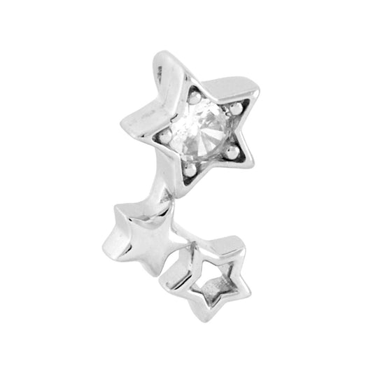 Anhänger in Sternform mit weißen Cubic-Zirconia, aus 925er Silber, rhodiniert - MeinSchmuckShop