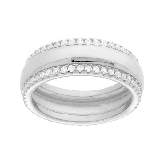 Eternity-Band aus Silber 925, rhodiniert, mit weißen Zirkonien - MeinSchmuckShop
