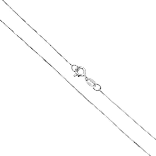 Venezianische Kette 010, Querschnitt 0,6 mm, Länge 45 cm, Silber 925, galvanisch rhodiniert - MeinSchmuckShop