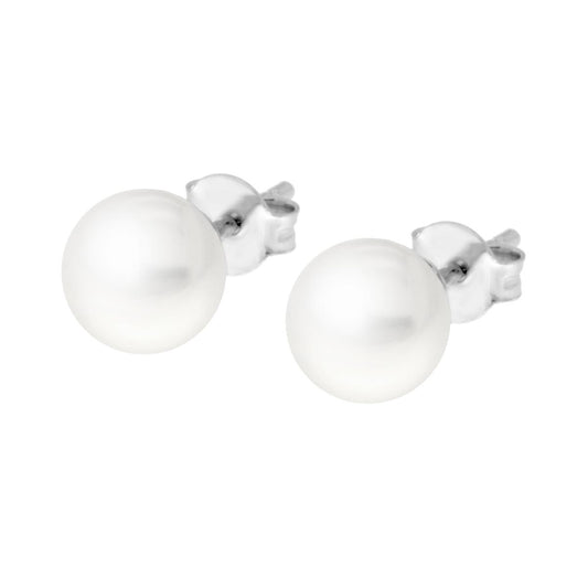 Ohrringe mit Perle, 8 mm, in Silber 925 - MeinSchmuckShop