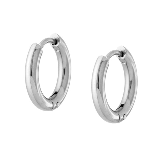 Ohrringe: Kreis mit Schnappverschluss, 15 mm, aus Stahl - MeinSchmuckShop