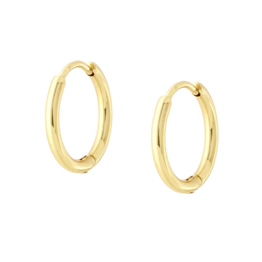 Ohrhänger Kreisschnappverschluss 13 mm aus Stahl, goldfarben - MeinSchmuckShop