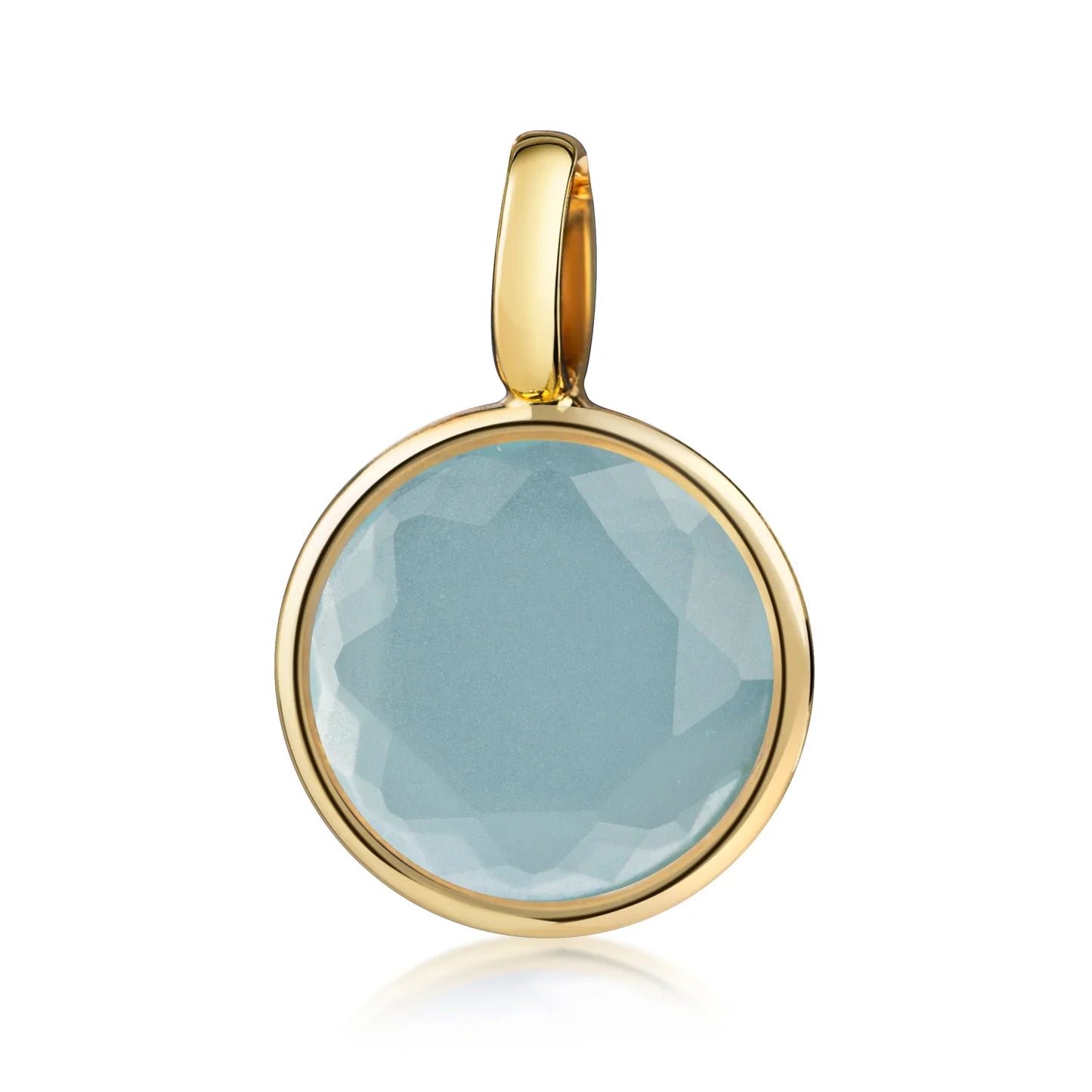 Anhänger mit Kristall grünblau Ø 8mm Gold 333/000 - MeinSchmuckShop
