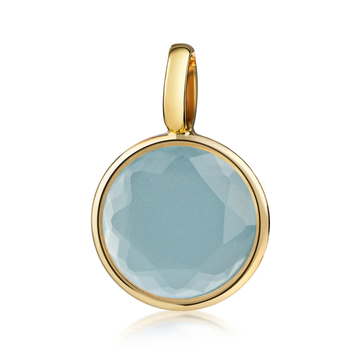 Anhänger mit Kristall grünblau Ø 8mm Gold 333/000 - MeinSchmuckShop