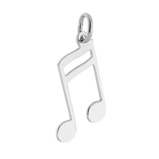 Anhänger in Form einer musikalischen Note aus 925er Silber, galvanisch rhodiniert - MeinSchmuckShop