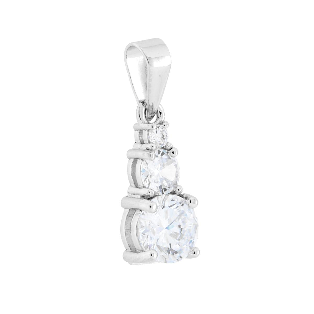 Anhänger Tennis-Trilogie Dégradé Cubic Zirconia Weiß aus 925er Silber rhodiumnachbeschichtet - MeinSchmuckShop