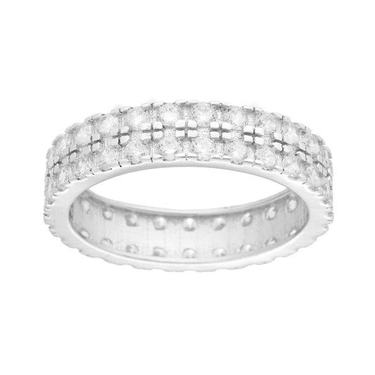 Eternity-Ring, Veretta a giro, mit weißen Cubic Zirconia, aus 925er Silber, rhodiniert - MeinSchmuckShop