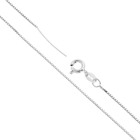 Venezianerkette diamantiert 015 Querschnitt 0,8 mm, Länge 45 cm + Nadel aus Silber 925 galvanisch rhodiniert - MeinSchmuckShop