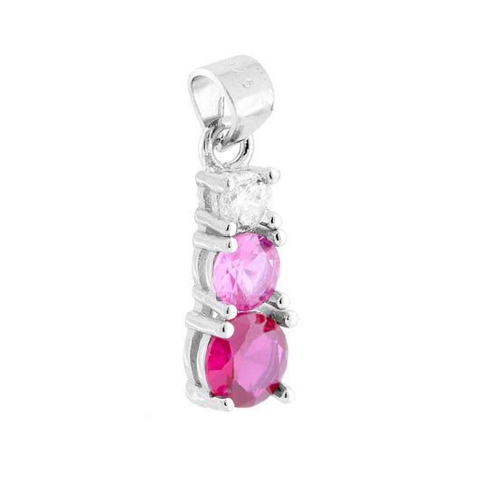 Trilogy-Anhänger mit Cubic-Zirkonia Rubinrot-Verlauf in Silber 925 galvanisch Rhodium - MeinSchmuckShop