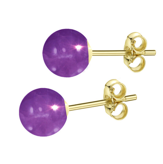 Ohrstecker echter Amethyst 6mm Gold 333/000