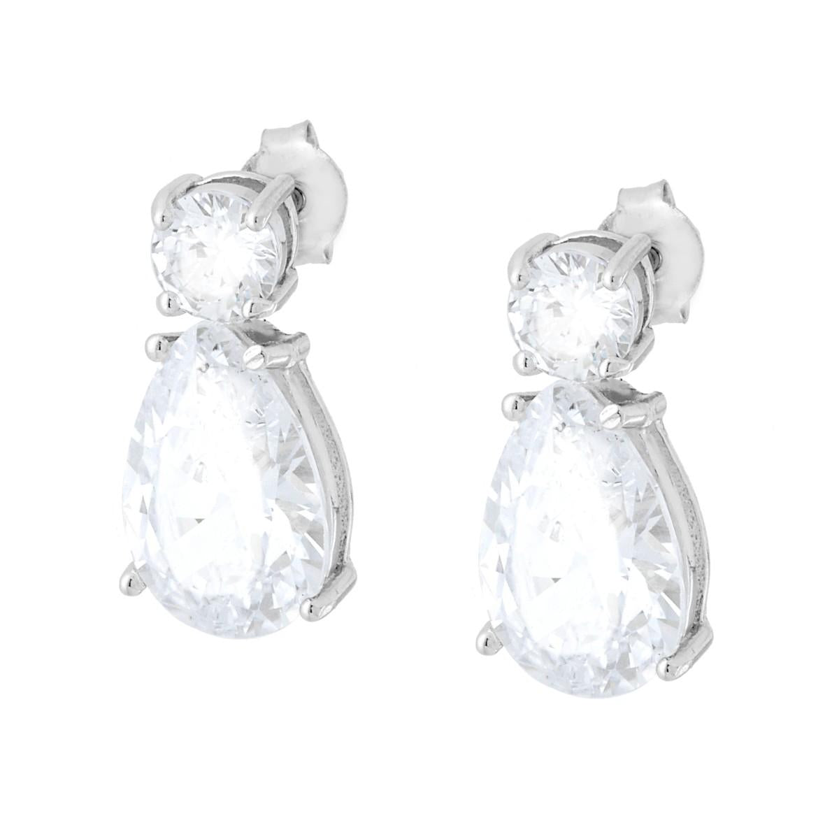 Ohrstecker Punto Luce Tropfen Kubisches Zirkonoxid Weiß in Silber 925 rhodiniert - MeinSchmuckShop