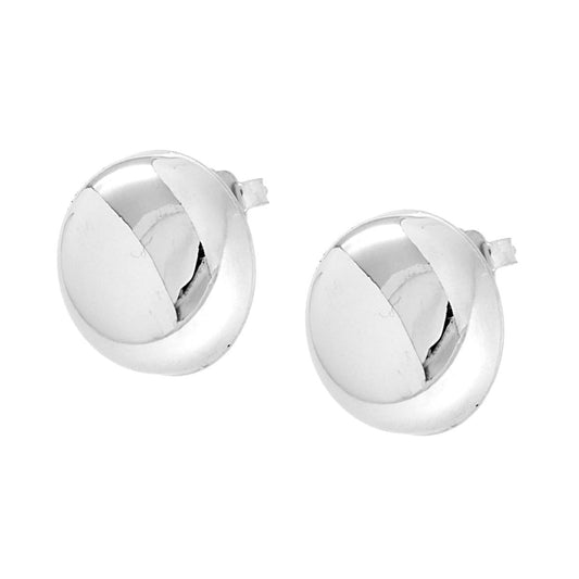 Ohrstecker, runde, gewölbte Form aus 925er Silber, galvanisch rhodiniert - MeinSchmuckShop