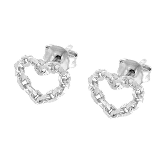 Ohrringe Herz-Kette diamantiert aus Silber 925 rhodiobeschichtet - MeinSchmuckShop