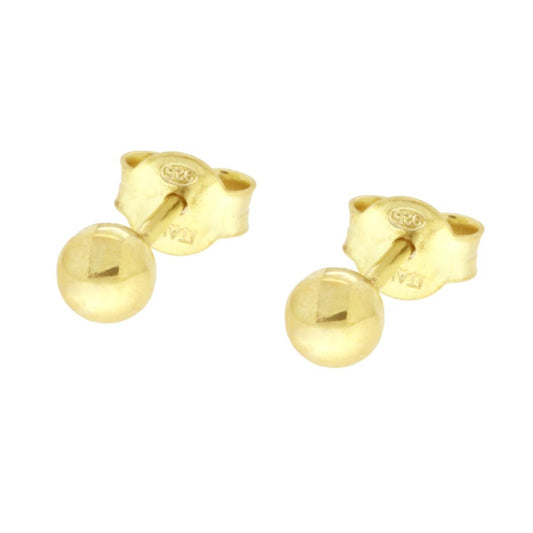 Ohrstecker Kugeln 4 mm aus Silber 925, vergoldet - MeinSchmuckShop